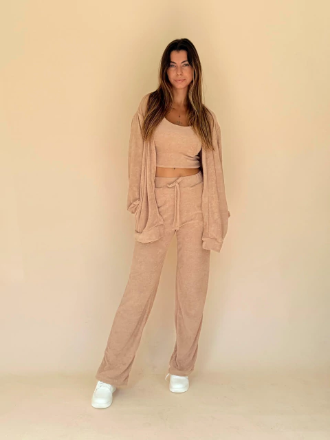 Conjunto comfy bege - 3 peças - comprar online