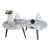 Jogo Mesa de Centro Tray Laqueada Branca Com Espelho 60x35 cm 60x30 cm Casa Uai