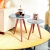 Conjunto Mesa De Canto Lateral Pé Palito Branca com Espelho 40/50cm Diâmetro 50/60cm Altura Casa Uai