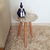 Mesa De Canto Lateral Pé Palito Fendi com Vidro 40 cm Diâmetro 50 cm Altura Casa Uai - comprar online