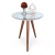 Mesa De Canto Lateral Pé Palito Branca com espelho 50 cm Diâmetro 60 cm Altura Casa Uai - comprar online