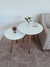 Conjunto Mesa De Canto Lateral Pé Palito Branca com Vidro 50/60 cm Diâmetro 60/70 cm Altura Casa Uai na internet