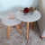 Conjunto Mesa De Canto Lateral Pé Palito Off White com Vidro 40/50 cm Diâmetro 50/60 cm Altura Casa Uai - loja online