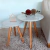 Conjunto Mesa De Canto Lateral Pé Palito Off White com Vidro 40/50 cm Diâmetro 50/60 cm Altura Casa Uai - Casa Uai Móveis
