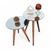 Conjunto Mesa De Canto Lateral Pé Palito Preta com Espelho 40/40 cm Diâmetro 60/70 cm Altura Casa Uai - comprar online