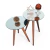 Conjunto Mesa De Canto Lateral Pé Palito Preta com Espelho 40/40 cm Diâmetro 60/70 cm Altura Casa Uai - comprar online