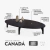Mesa de Centro Oval Orgânico Laminada ÉBano 100x45cm Canada - loja online