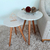 Conjunto Mesa De Canto Lateral Pé Palito Off White com Vidro 50/40cm Diâmetro 70/60cm Altura Casa Uai na internet