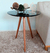 Mesa De Canto Lateral Pé Palito Preta com Vidro 60 cm Diâmetro 70 cm Altura Casa Uai na internet