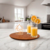 Prato Giratório 45cm Diâmetro Laminado Madeira Casa Uai Mel