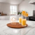 Prato Giratório 45cm Diâmetro Laminado Madeira Casa Uai Mel