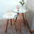 Conjunto Mesa De Canto Lateral Pé Palito Branca com Espelho 40/40cm Diâmetro 50/60cm Altura Casa Uai - comprar online