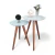 Conjunto Mesa De Canto Lateral Pé Palito Branca com Vidro 50/40 cm Diâmetro 70/60 cm Altura Casa Uai