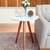 Mesa De Canto Lateral Pé Palito Branca com Vidro 50 cm Diâmetro 70 cm Altura Casa Uai - comprar online
