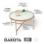 Mesa De Centro Madeira com Vidro Branco Pé Metal Champanhe Dakota Casa Uai Laminada na internet
