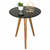 Mesa De Lateral com Vidro Sofá Paris 50x60 Casa Uai Preta