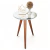 Mesa De Canto Lateral Pé Palito Branca com espelho 40 cm Diâmetro 60 cm Altura Casa Uai