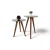 Conjunto Mesa De Canto Lateral Pé Palito Off White com Espelho 40/40 cm Diâmetro 50/60 cm Altura Casa Uai - comprar online