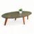 Mesa de Centro Oval com Vidro 100x45 Londres - Casa Uai - Casa Uai Móveis