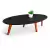 Mesa de Centro Oval com Vidro 100x45 Londres - Casa Uai - loja online