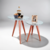 Conjunto Mesa De Canto Lateral Pé Palito Branca com Espelho 40/50cm Diâmetro 50/60cm Altura Casa Uai - comprar online