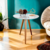 Mesa De Canto Lateral Pé Palito Off White com Vidro 60 cm Diâmetro 70 cm Altura Casa Uai