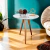Mesa De Canto Lateral Pé Palito Off White com Vidro 60 cm Diâmetro 70 cm Altura Casa Uai