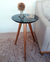 Mesa De Canto Lateral Pé Palito Preta com Vidro 40 cm Diâmetro 70 cm Altura Casa Uai - Casa Uai Móveis
