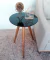 Mesa De Canto Lateral Pé Palito Preta com Vidro 40 cm Diâmetro 70 cm Altura Casa Uai na internet