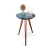 Mesa De Canto Lateral Pé Palito Preta com Vidro 40 cm Diâmetro 70 cm Altura Casa Uai