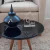 Mesa De Centro Vidro Pé Palito Preta 50 cm de Diâmetro e 35 cm de altura - loja online