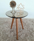 Mesa De Canto Lateral Pé Palito Preta com Espelho Bronze 40 cm Diâmetro 50 cm Altura Casa Uai - loja online