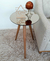 Mesa De Canto Lateral Pé Palito Preta com Espelho Bronze 40 cm Diâmetro 70 cm Altura Casa Uai - loja online