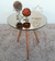 Mesa De Canto Lateral Pé Palito Preta com Espelho Bronze 50 cm Diâmetro 60 cm Altura Casa Uai - comprar online
