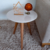 Mesa Lateral com Vidro Sofá Paris 40x50 Casa Uai Off White - Casa Uai Móveis