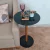 Mesa Lateral Pé Reto Preta com Vidro Tokio 45 Cm Casa Uai - comprar online