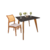 Mesa de Jantar Tampo Quadrado com Vidro 90cm Slim Casa Uai Preto na internet