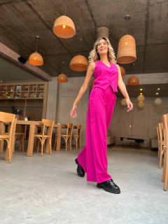 PANTALONA AURORA LINHO FRAMBOESA - comprar online