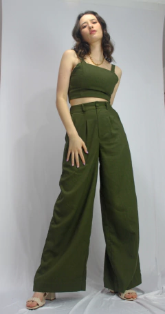 Imagem do PANTALONA AURORA LINHO VERDE MILITAR