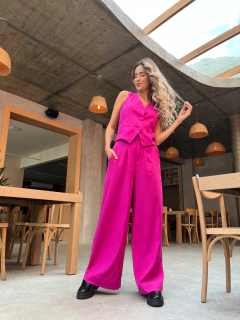 PANTALONA AURORA LINHO FRAMBOESA - comprar online