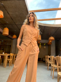 PANTALONA AURORA LINHO AMENDOA - comprar online