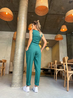 COLETE LINHO LEOPOLDINA VERDE PETRÓLEO - comprar online