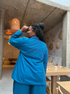 BLAZER VENEZA LINHO AZUL ÍNDIGO