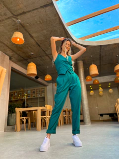 CALÇA AURORA LINHO VERDE PETRÓLEO - SUNNY SOUL