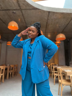 BLAZER VENEZA LINHO AZUL ÍNDIGO - SUNNY SOUL