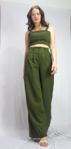 PANTALONA AURORA LINHO VERDE MILITAR