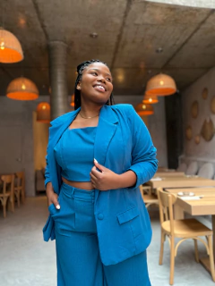 BLAZER VENEZA LINHO AZUL ÍNDIGO - comprar online