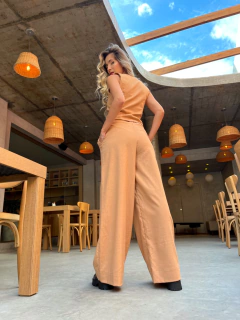 PANTALONA AURORA LINHO AMENDOA - loja online