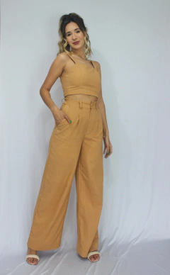 PANTALONA AURORA LINHO AMÊNDOA