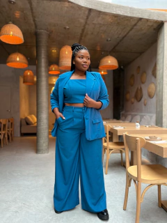 BLAZER VENEZA LINHO AZUL ÍNDIGO - comprar online